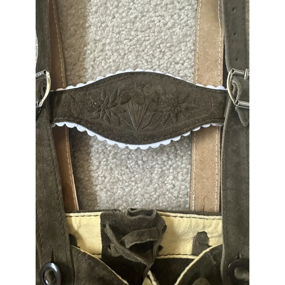 Vintage Lederhosen Leather Germany Octoberfest children's Suspenders‎ Shorts